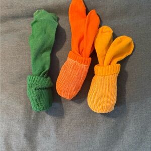 Vibrant Women's Socks Trio - Green, Orange, Yellow